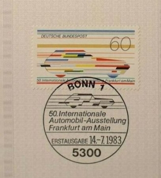 IAA Frankfurt Firstday Sheed 1983 stamped 2 pieces (6640)